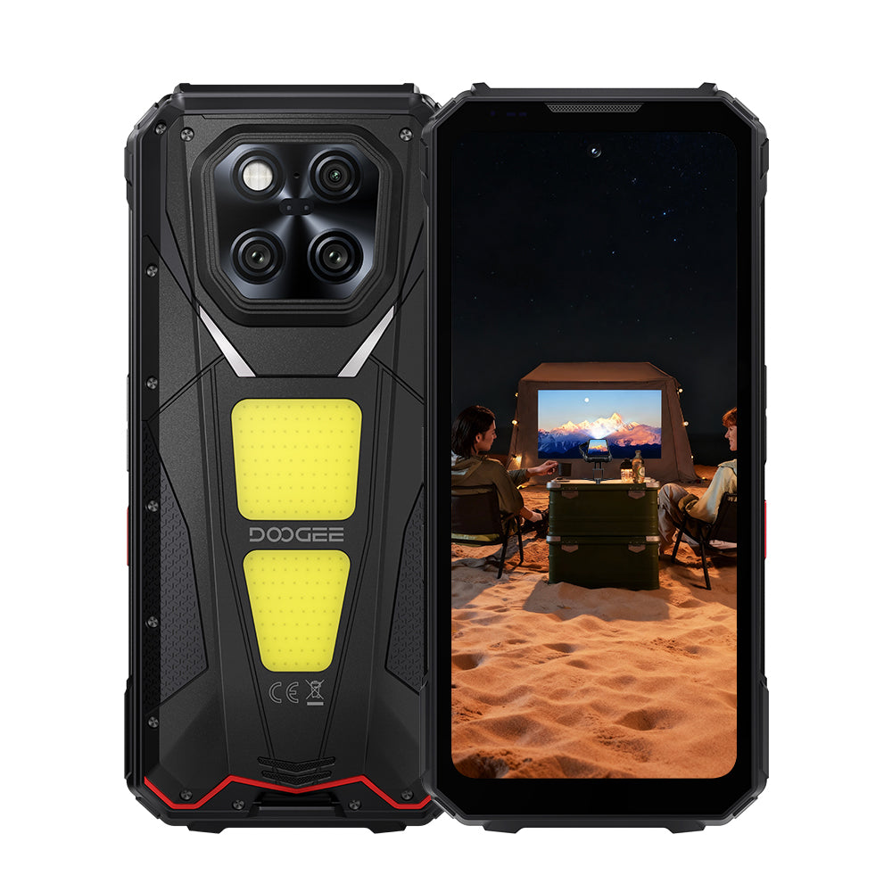 DOOGEE V Max Play 5G Outdoor-Telefon mit 480p-Projektor, 20500-mAh-Akku und 130-dB-Lautsprecher